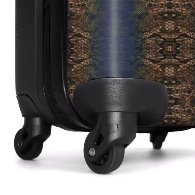 Suitcase - Brown-blue snakeskin with symmetrical scale structure — 6