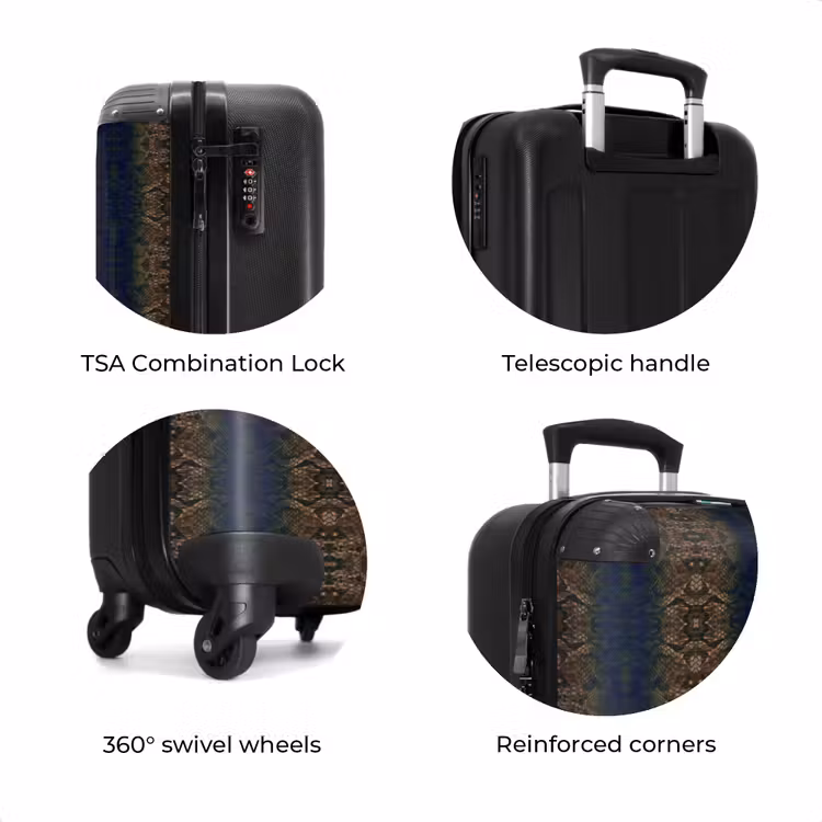 Suitcase - Brown-blue snakeskin with symmetrical scale structure — 7