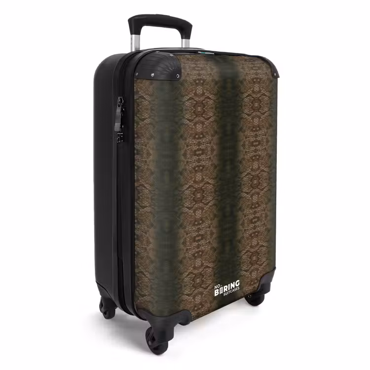 Suitcase - Brown copper snakeskin with symmetrical scale structure — 2
