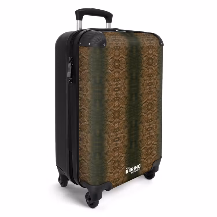 Suitcase - Brown snakeskin with symmetrical scale structure — 2