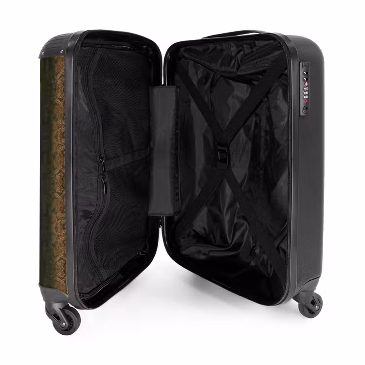 Suitcase - Brown snakeskin with symmetrical scale structure — 4