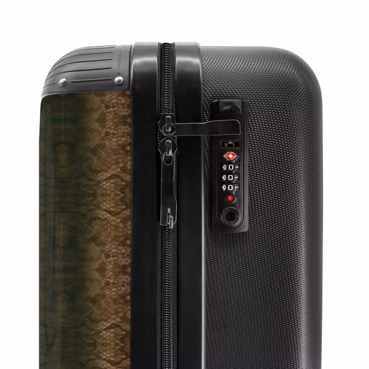 Suitcase - Brown snakeskin with symmetrical scale structure — 5