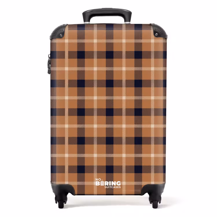 Suitcase - Classic checkerboard pattern in camel and black — 1