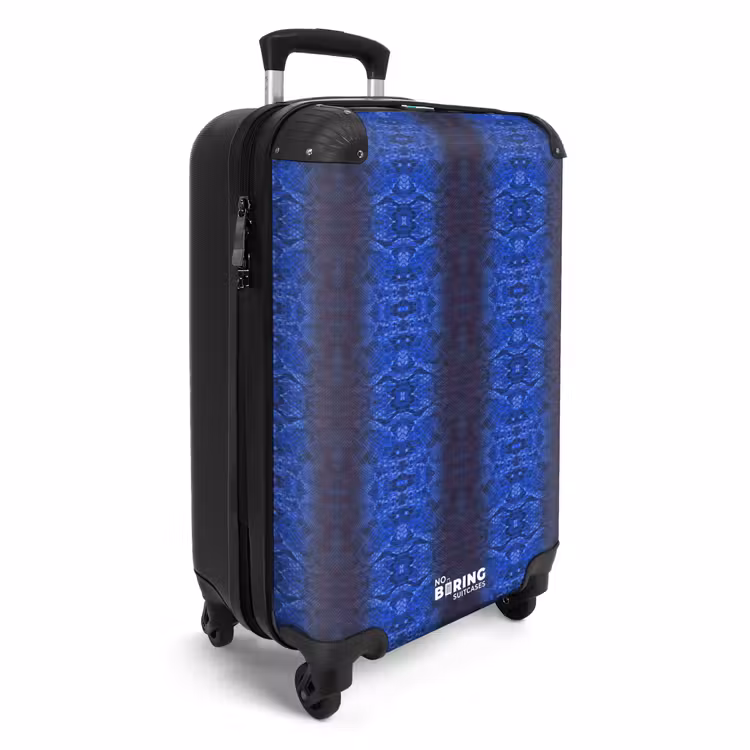 Suitcase - Dark blue snakeskin with symmetrical scale structure — 2