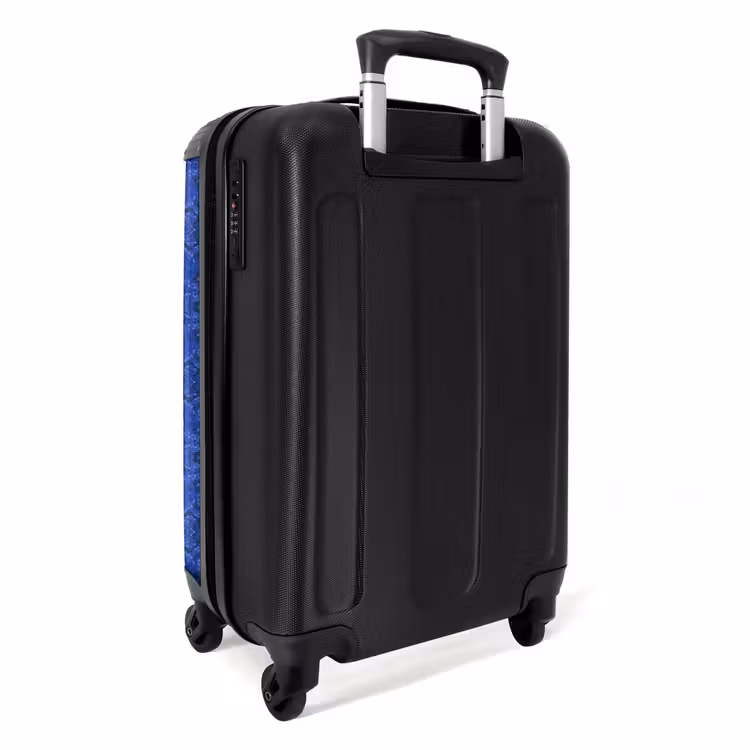 Suitcase - Dark blue snakeskin with symmetrical scale structure — 3