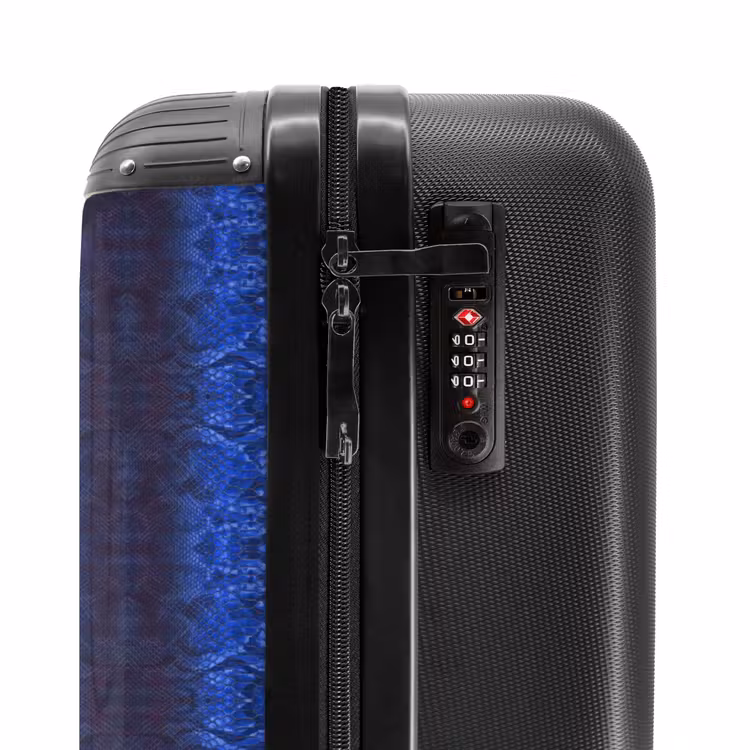 Suitcase - Dark blue snakeskin with symmetrical scale structure — 5
