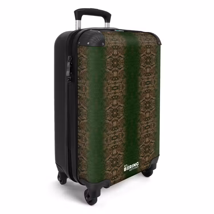 Suitcase - Dark brown snakeskin with symmetrical scale structure — 2