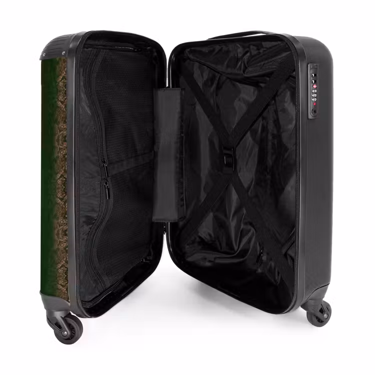 Suitcase - Dark brown snakeskin with symmetrical scale structure — 4