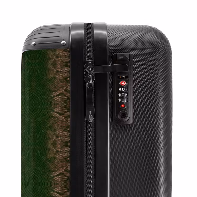 Suitcase - Dark brown snakeskin with symmetrical scale structure — 5