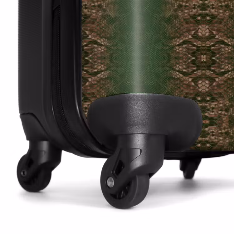 Suitcase - Dark brown snakeskin with symmetrical scale structure — 6