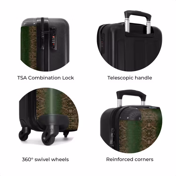 Suitcase - Dark brown snakeskin with symmetrical scale structure — 7