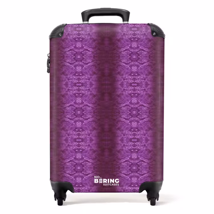 Suitcase - Deep purple snakeskin with symmetrical scale structure — 1