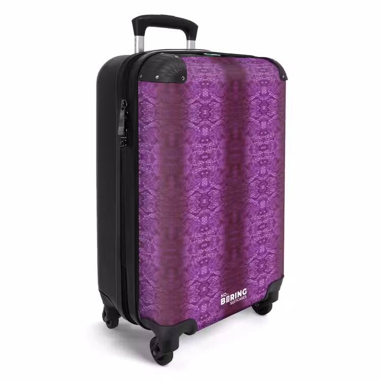 Suitcase - Deep purple snakeskin with symmetrical scale structure — 2