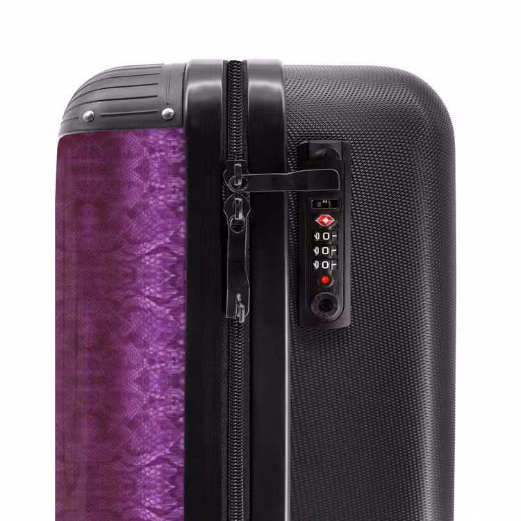 Suitcase - Deep purple snakeskin with symmetrical scale structure — 5