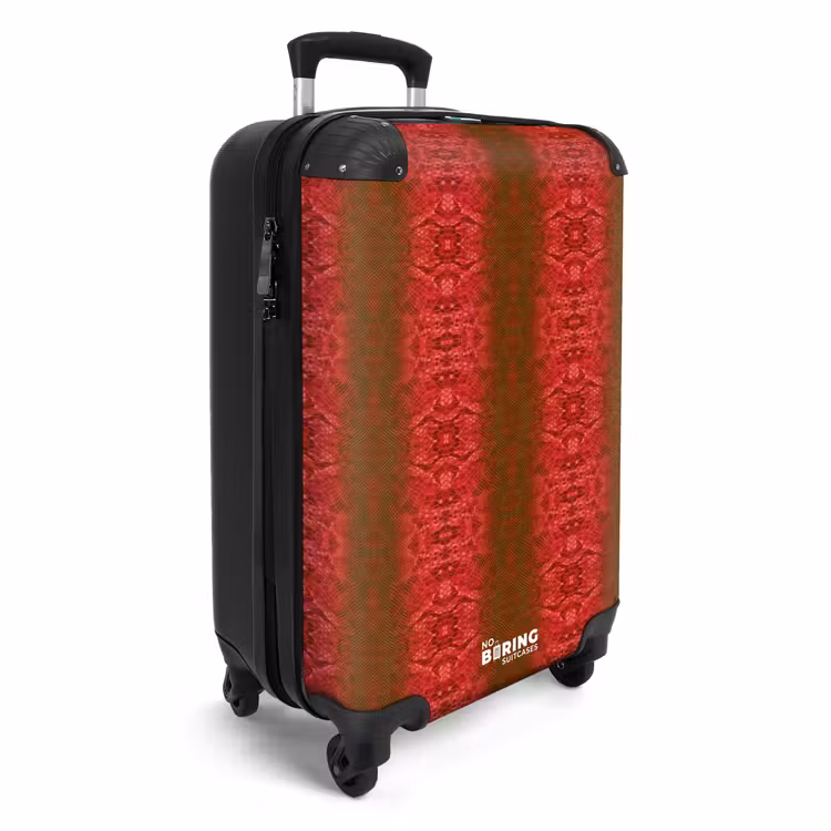 Suitcase - Deep red snake skin with symmetrical scale structure — 2