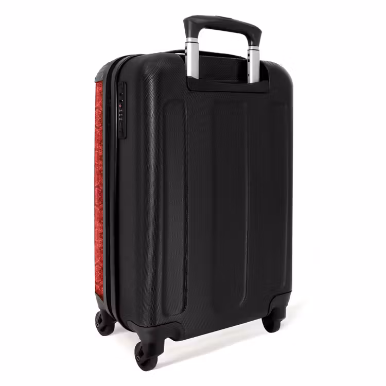 Suitcase - Deep red snake skin with symmetrical scale structure — 3