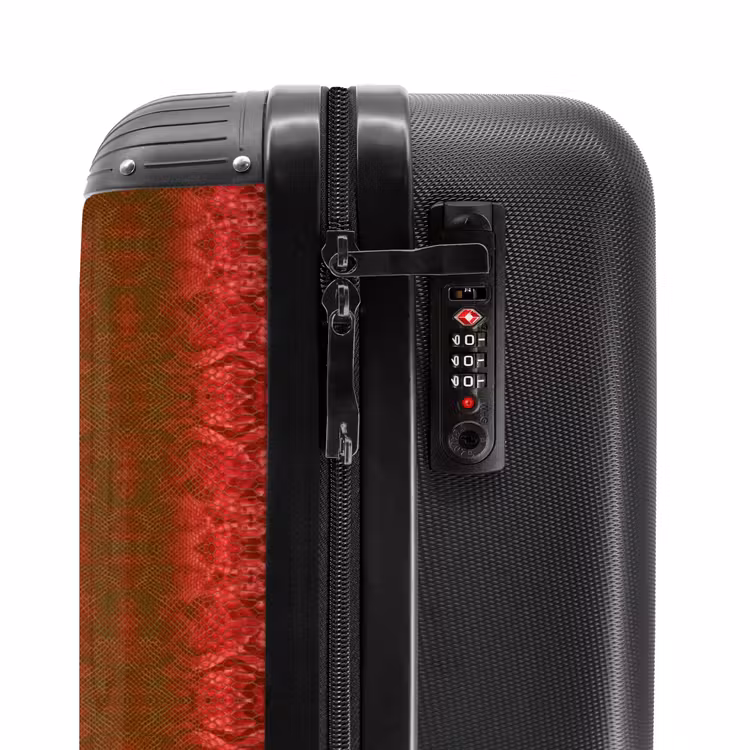 Suitcase - Deep red snake skin with symmetrical scale structure — 5