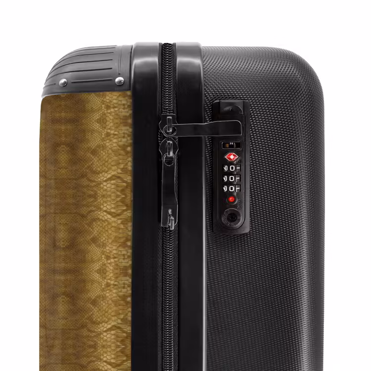 Suitcase - Golden yellow snakeskin with symmetrical scale structure — 5