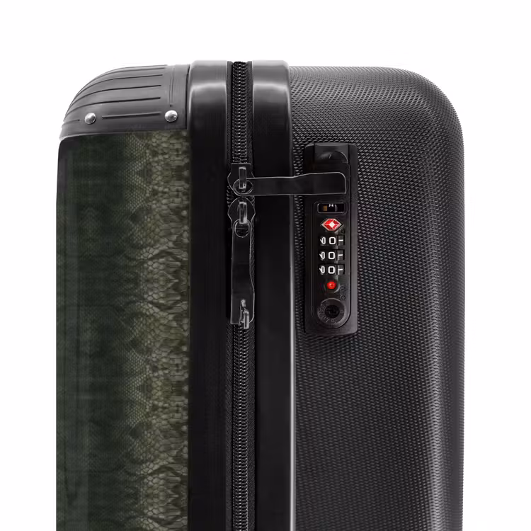 Suitcase - Gray-green snakeskin with symmetrical scale structure — 5