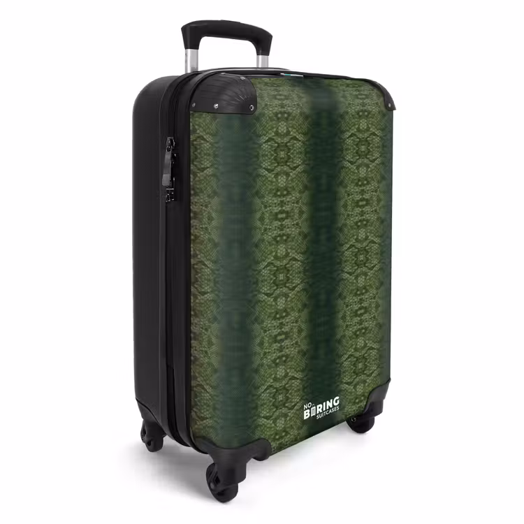 Suitcase - Green snakeskin with symmetrical scale structure — 2