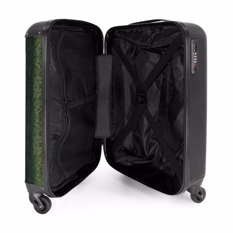 Suitcase - Green snakeskin with symmetrical scale structure — 4