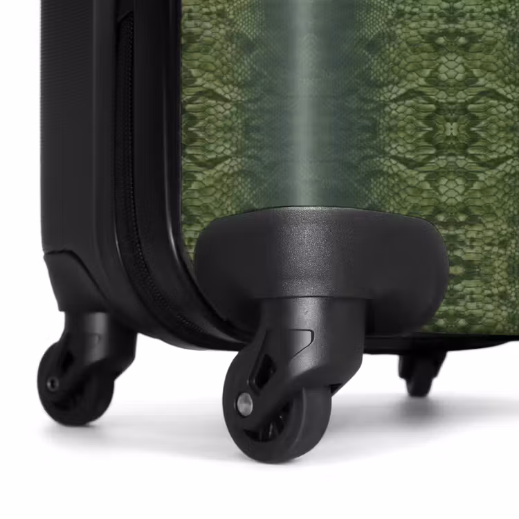 Suitcase - Green snakeskin with symmetrical scale structure — 6