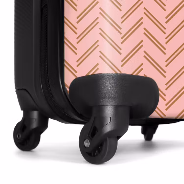Suitcase - Herringbone pattern with shades of pink and brown — 7