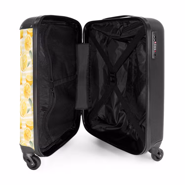 Suitcase - Lemon with stripes pattern yellow — 5