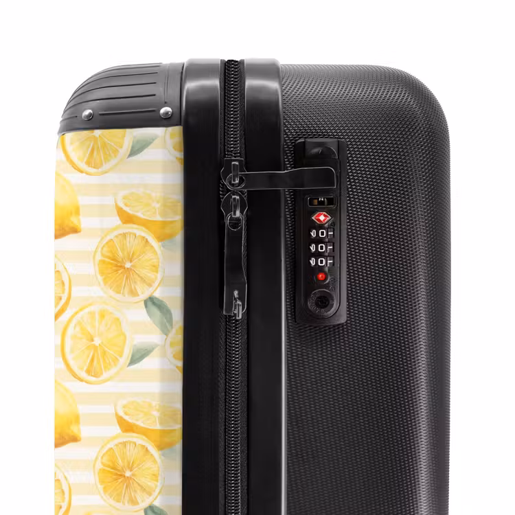 Suitcase - Lemon with stripes pattern yellow — 6