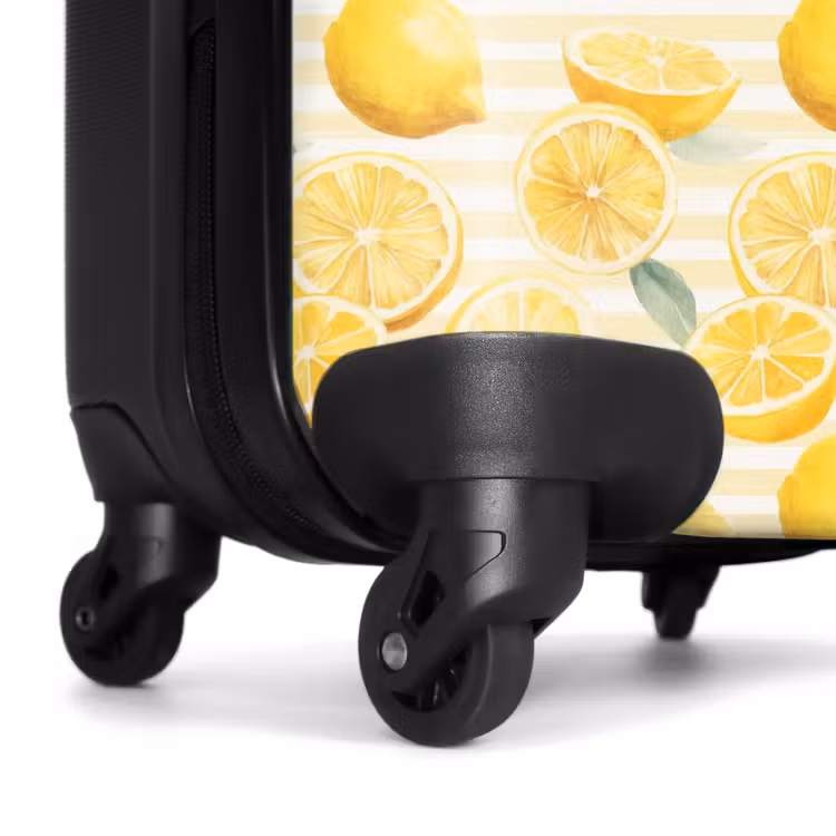 Suitcase - Lemon with stripes pattern yellow — 7