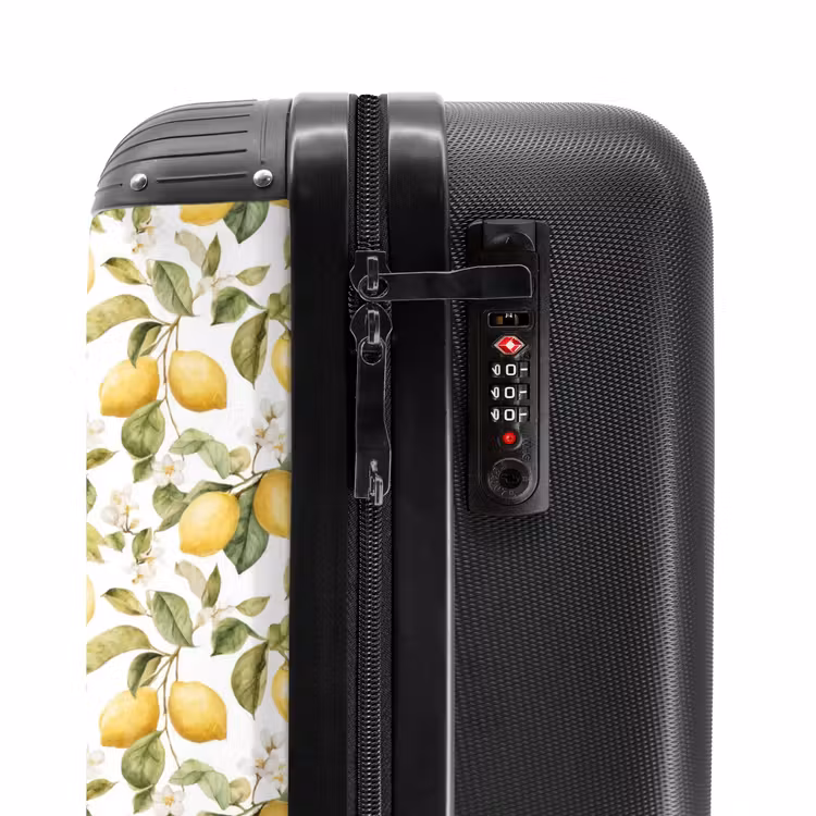 Suitcase - Lemons pattern yellow green — 6