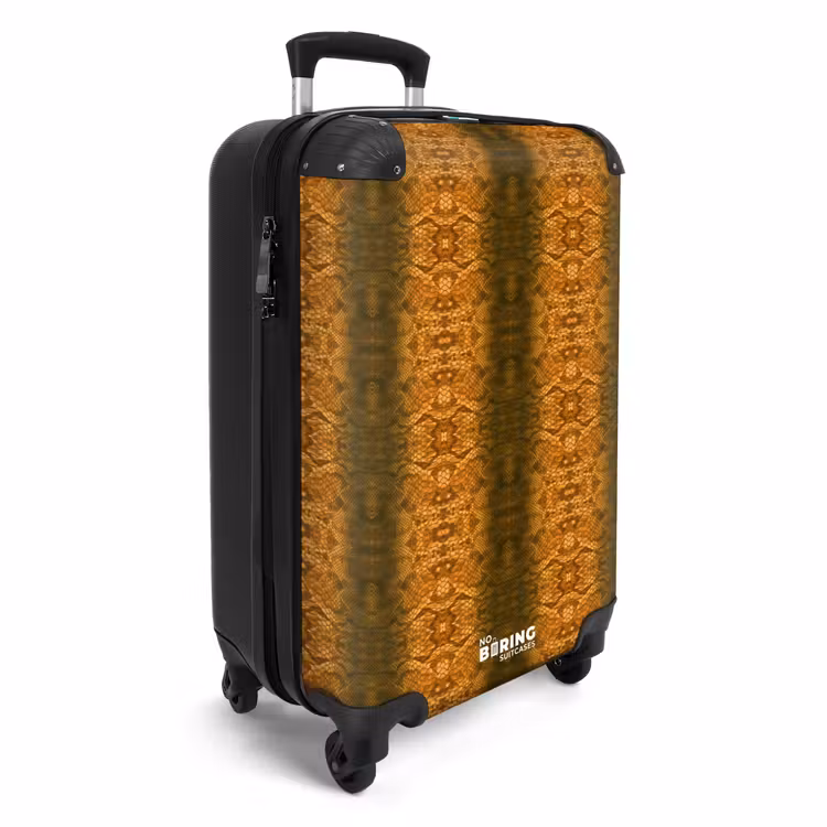 Suitcase - Orange snakeskin with symmetrical scale structure — 2