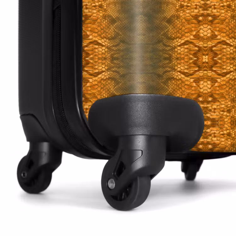 Suitcase - Orange snakeskin with symmetrical scale structure — 6