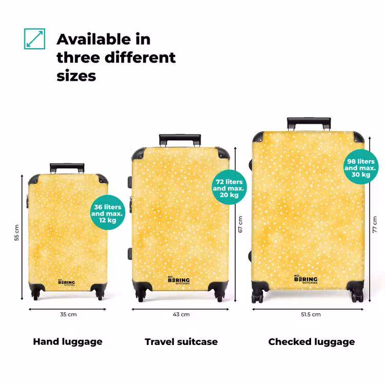Suitcase - Polka dots pattern yellow — 3