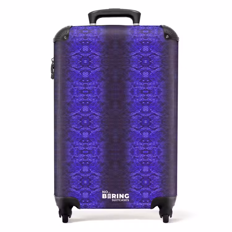 Suitcase - Purple blue snakeskin with symmetrical scale structure — 1