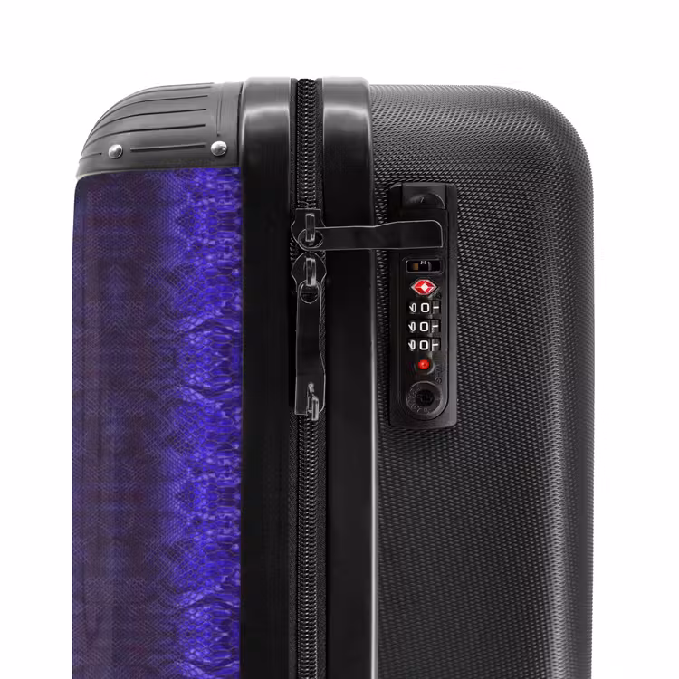 Suitcase - Purple blue snakeskin with symmetrical scale structure — 5