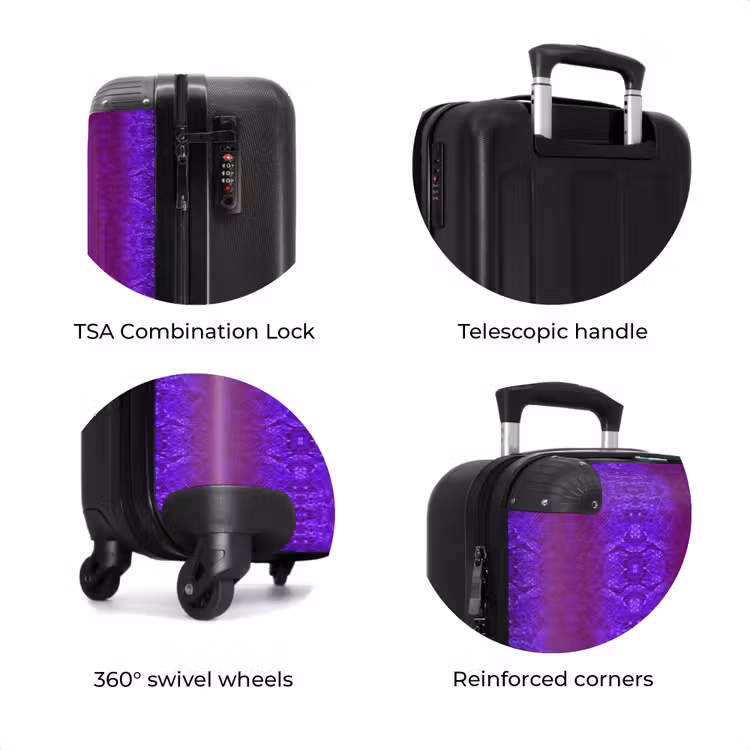 Suitcase - Purple snakeskin with symmetrical scale structure — 7