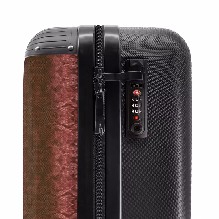 Suitcase - Red-brown snakeskin with symmetrical scale structure — 5