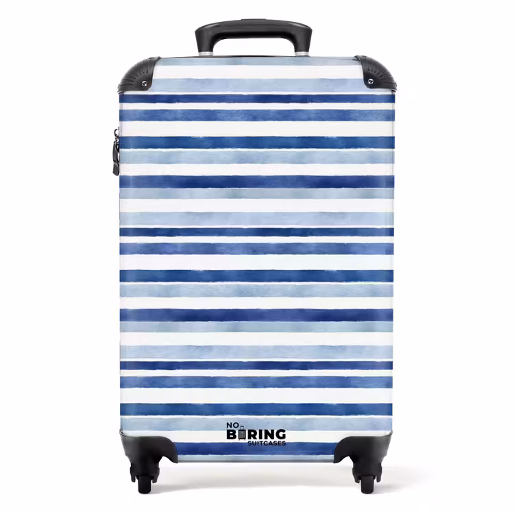 Suitcase - Stripes pattern blue — 1