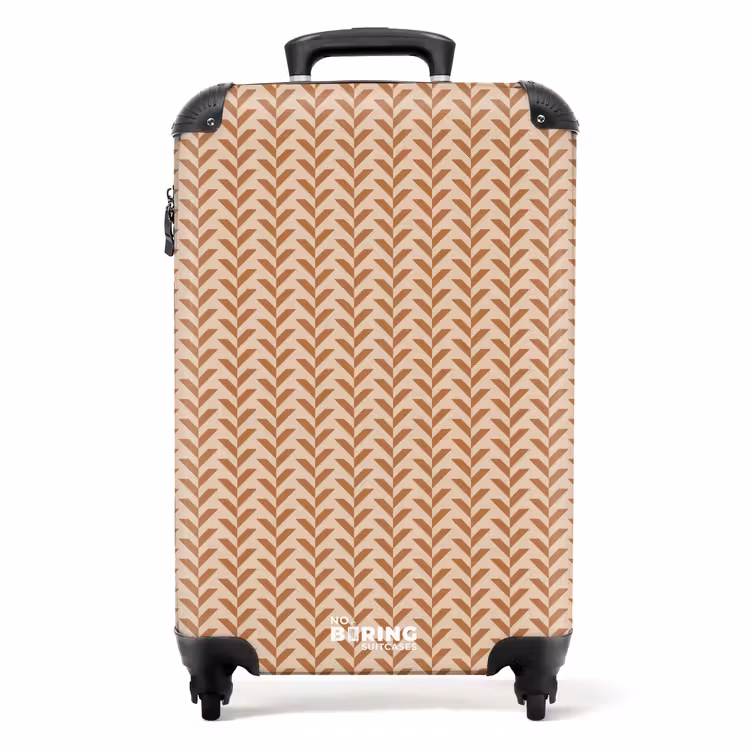 Suitcase - Symmetrical leaf pattern in warm tones — 1