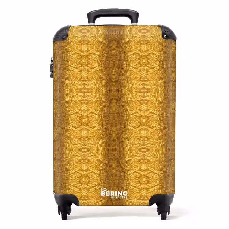 Suitcase - Yellow snakeskin with symmetrical scale structure — 1