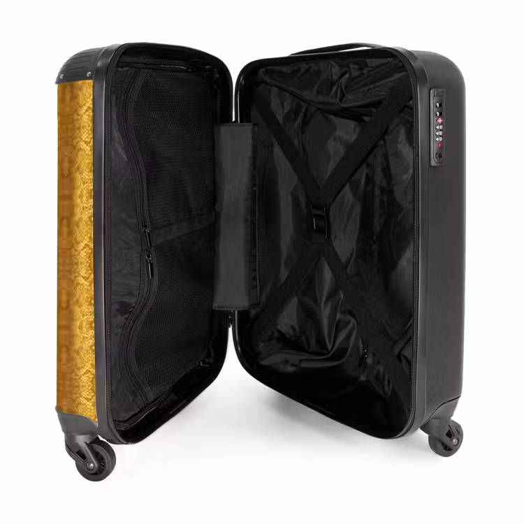 Suitcase - Yellow snakeskin with symmetrical scale structure — 4
