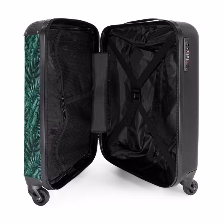 Suitcase - Palm leaves monstera dark pattern — 4