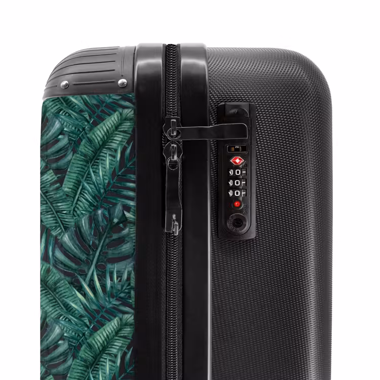 Suitcase - Palm leaves monstera dark pattern — 5