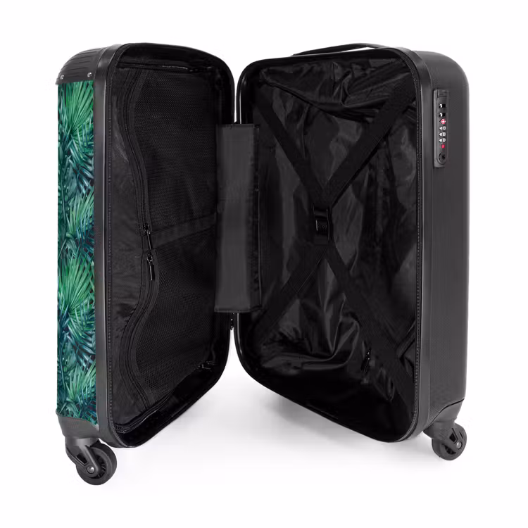 Suitcase - Palm leaves monstera pattern green — 4