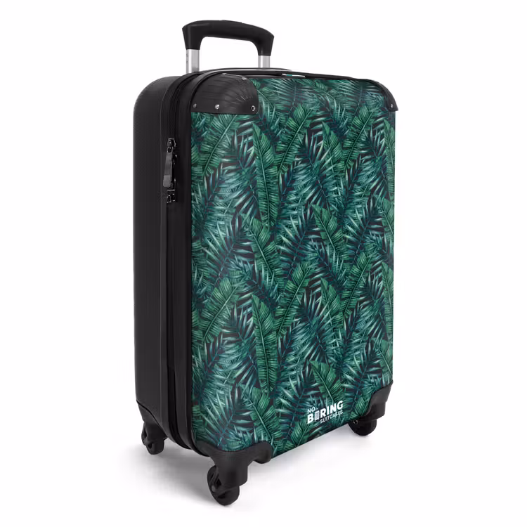Suitcase - Palm leaves pattern green — 2