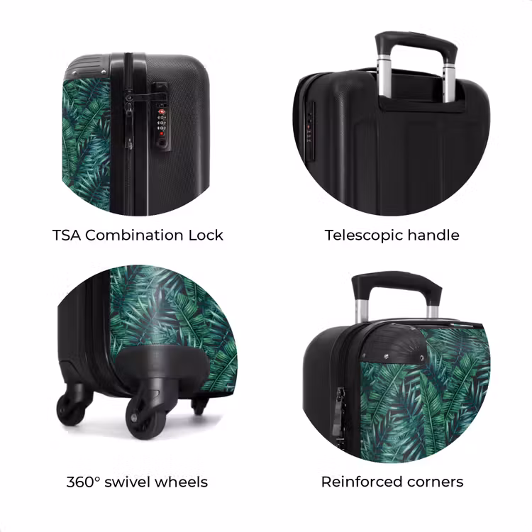 Suitcase - Palm leaves pattern green — 7