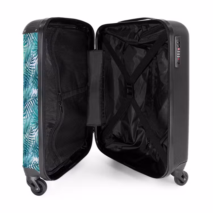 Suitcase - Palm leaves pattern light blue — 4