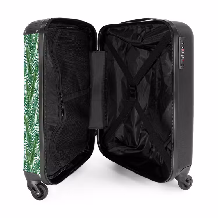Suitcase - Palm long leaves pattern green — 4