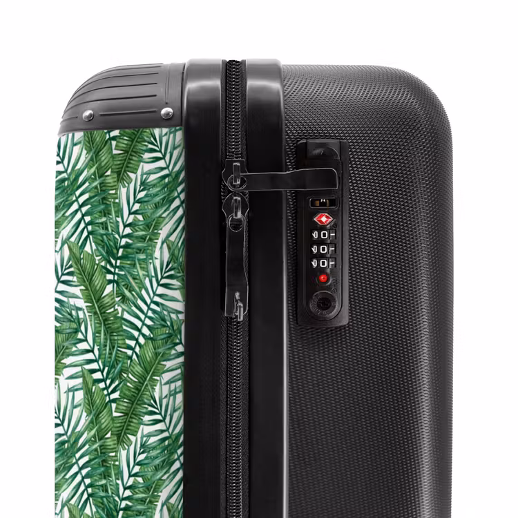 Suitcase - Palm long leaves pattern green — 5